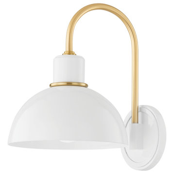 Camille 1 Light Wall Sconce, White