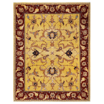 Eclectic, One-of-a-Kind Handmade Area Rug, Yellow, 9'1"x11'5"