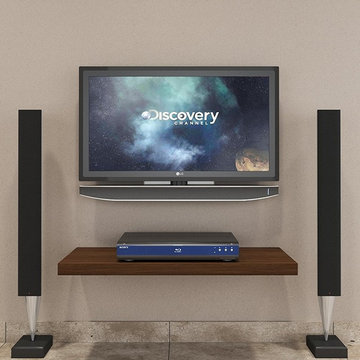 DecorNation Eryx Set Top Box TV/DVD Player Shelf (30IN) - Rich Walnut