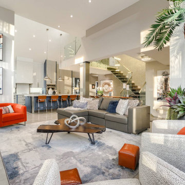 OPEN CONCEPT MODERN LIVING ROOM