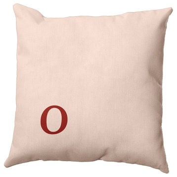16"x16" Modern Monogram Decorative Throw Pillow, Maple Red