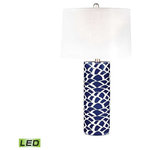 Elk Home - Scale Sketch LED Table Lamp, Blue And White - Scale Sketch LED Table Lamp In Blue And White
