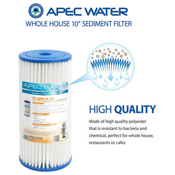 APEC 4.5" x 10" Reusable Pleated Sediment Filter for Big Blue System, 30 Micron