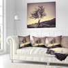 Lonely Gray Tree in Mountain Landscape Printed Throw Pillow, 16"x16"