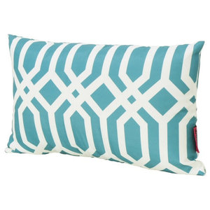 The Pillow Collection Geva Typography Pillow Blue