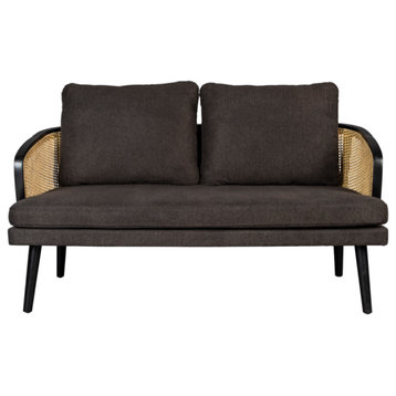 Rattan Backrest Upholstered Sofa | Dutchbone Manou