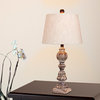 26" Distressed Balustrade Resin Table Lamp, Cottage Antique Brown
