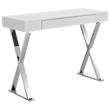 Sector Stainless Steel Console Table, White