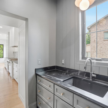 Custom Frameless Kitchen,Paint and stain combination-skinny shaker