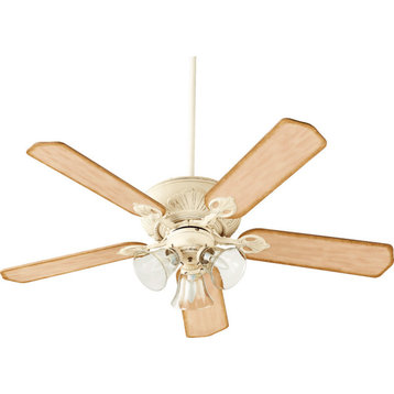 Chateaux 52" Uni Ceiling Fan, Persian White With Clear Seeded Glass