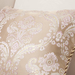 Fabric decorative pillow - light gold ivy pattern - Decorative Pillows