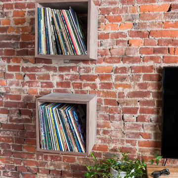 Walnut Record Display Shelves
