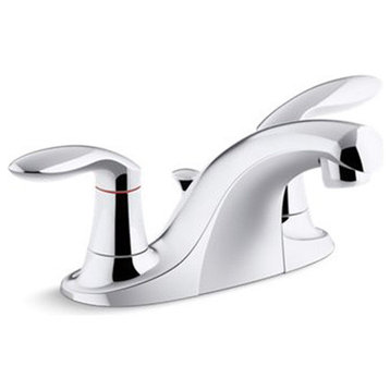 Kohler Coralais 2-Handle Bath Faucet With Plastic Pop-Up Drain, Polished Chrome