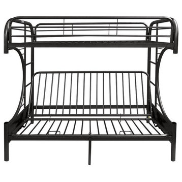 ACME Furniture Eclipse Twin-Over-Full Futon Metal Bunk Bed in Black