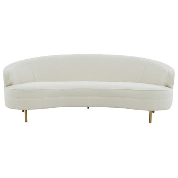 Safavieh Couture Primrose Curved Sofa, Ivory/Gold