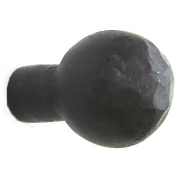 Rustic Hammered Wrought Iron Cabinet Knob HK0, Black