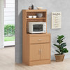 54" Tall Open Shelves Enclosed Storage Kitchen Cabinet, Beech