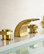 Campinas Gold Polished LED Waterfall Bathroom Sink Faucet