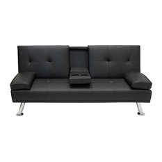 30 Inch Deep Pull Out Futons Houzz Modern Entertainment Futon Sofa Bed Down Recliner Couch With Cup Holders