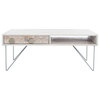 Lester Coffee Table Whitewash/ Silver