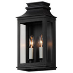 Maxim Lighting - Maxim Lighting 40914CLBO Savannah Vx 2-Light Outdoor Sconce in Black Oxide - Inspired by classic colonial design, these climate-tough pocket sconces offer traditional charm and stylish finish combinations. Clear glass allows unobstructed light output and visibility into the sconces with candlesticks that stand out in their off-white finish. While the outer frame is made in a textured Black Oxide finish, the interior plate is finished either in a matching finish or contrasting Antique Copper or Verdigris finish. Available as a one, two, or three-light wall sconce, this offering of pocket sconces presents another style of Vivex outdoor products complementing more traditional exteriors.