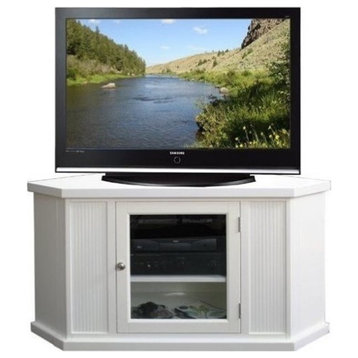 Leick Furniture 46" Solid Wood Corner TV Stand For TVs Upto 50" in White