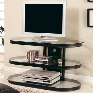 Coaster | Contemporary Black Media Console | Glass Shelves -$195.50