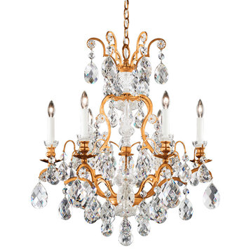 Renaissance 7-Light Chandelier in French Gold With Clear Heritage Crystal