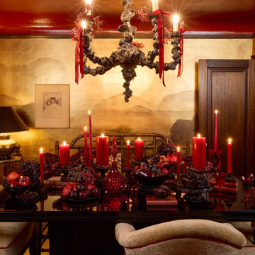 Dining Table Dressed for the Holidays