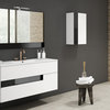 Vision 2 Drawer Vanity  with Ceramic Sink, White and Black