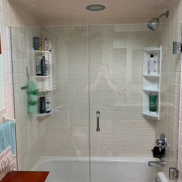 Frameless Swing Door and Panel On Tub