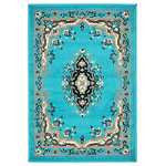 Unique Loom - Unique Loom Turquoise Washington Reza 2' 2 x 3' 0 Area Rug - The gorgeous colors and classic medallion motifs of the Reza Collection will make a rug from this collection the centerpiece of any home. The vintage look of this rug recalls ancient Persian designs and the distinction of those storied styles. Give your home a distinguished look with this Reza Collection rug.