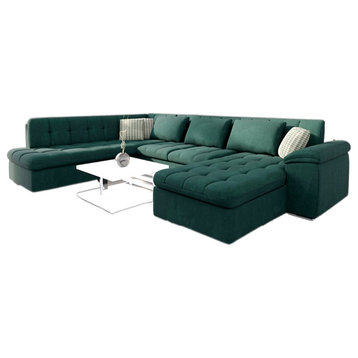 FRANCESCO Sectional Sleeper Sofa, Green, Right