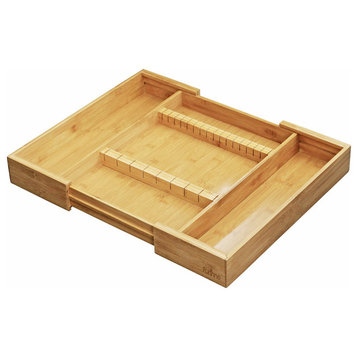 Dapur Bamboo Expandable Drawer Organizer With Cutlery Storage