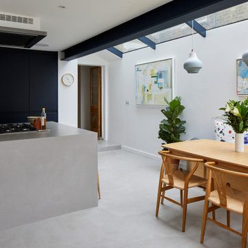 SE London Microcement floor & kitchen island