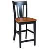 San Remo Counter Height Stool, Black/Cherry, 24"