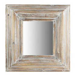 Vagabond Vintage - Grey Washed Square Framed Mirror, Small - Wall Mirrors