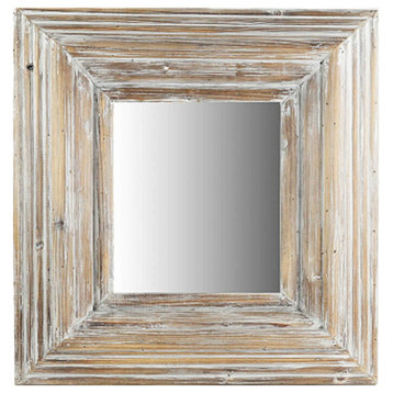 Grey Washed Square Framed Mirror, Small