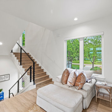 Staircase with Cozy Nook & Natural Light
