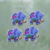 4-Piece Novica Cerulean Elephants Beaded Wool Felt Ornaments