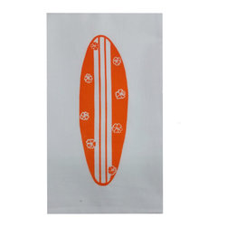 Coastal Assortment-Orange "Aloha" Surfboard - Dish Towels