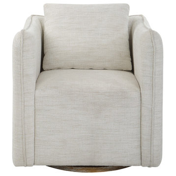 Uttermost Corben White Swivel Armchair