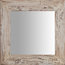 Solid Lime Wood Square Wall Mirror, Cream, 60x60 cm