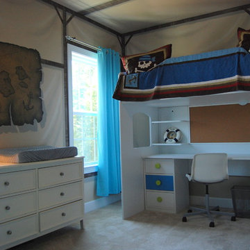 Treasure Island Pirate Mural Themed boys bedroom by MuralArt.com