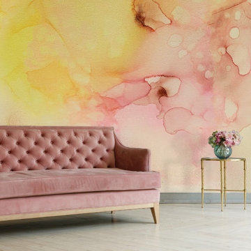 Pink and Lemon Accent Wall
