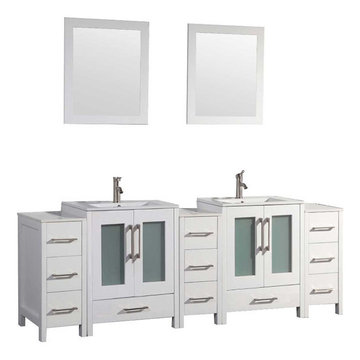 Argentina 84" Double Sink Bathroom Vanity Set - White