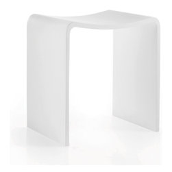 Scagni 54703 Stool in White Matte Stone - Vanity Stools And Benches