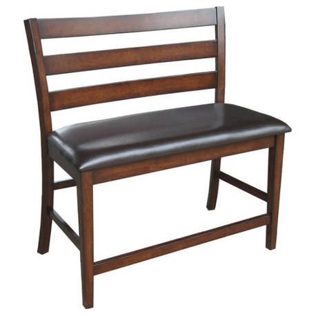 Kona 24" Ladder Back Bench With PU Seat
