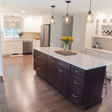 Modern Chantilly Kitchen & Bar Remodel with Cordovan brushed black glaze Island