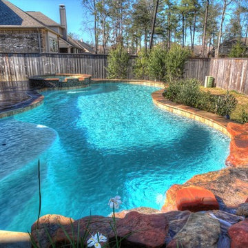 Rock Waterfall Pool 1 with spa